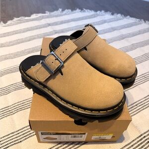 Dr. Martens Tan Suede Mules
